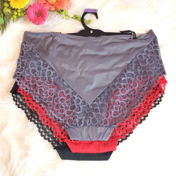 Lady Princess Intimates 3 Pack Queen Lace Back Briefs Panties Size 1X - Picture 3 of 5